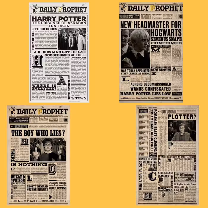 پک چهار عددی پوستر هری پاتر سایز a5