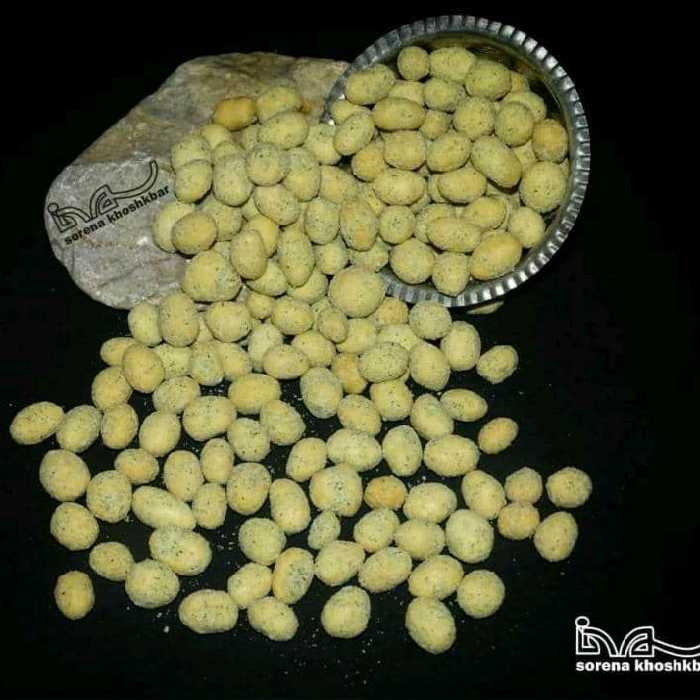 بادام زمینی روکشدار با طعم پیاز و جعفری در بسته بندی 350 گرمی