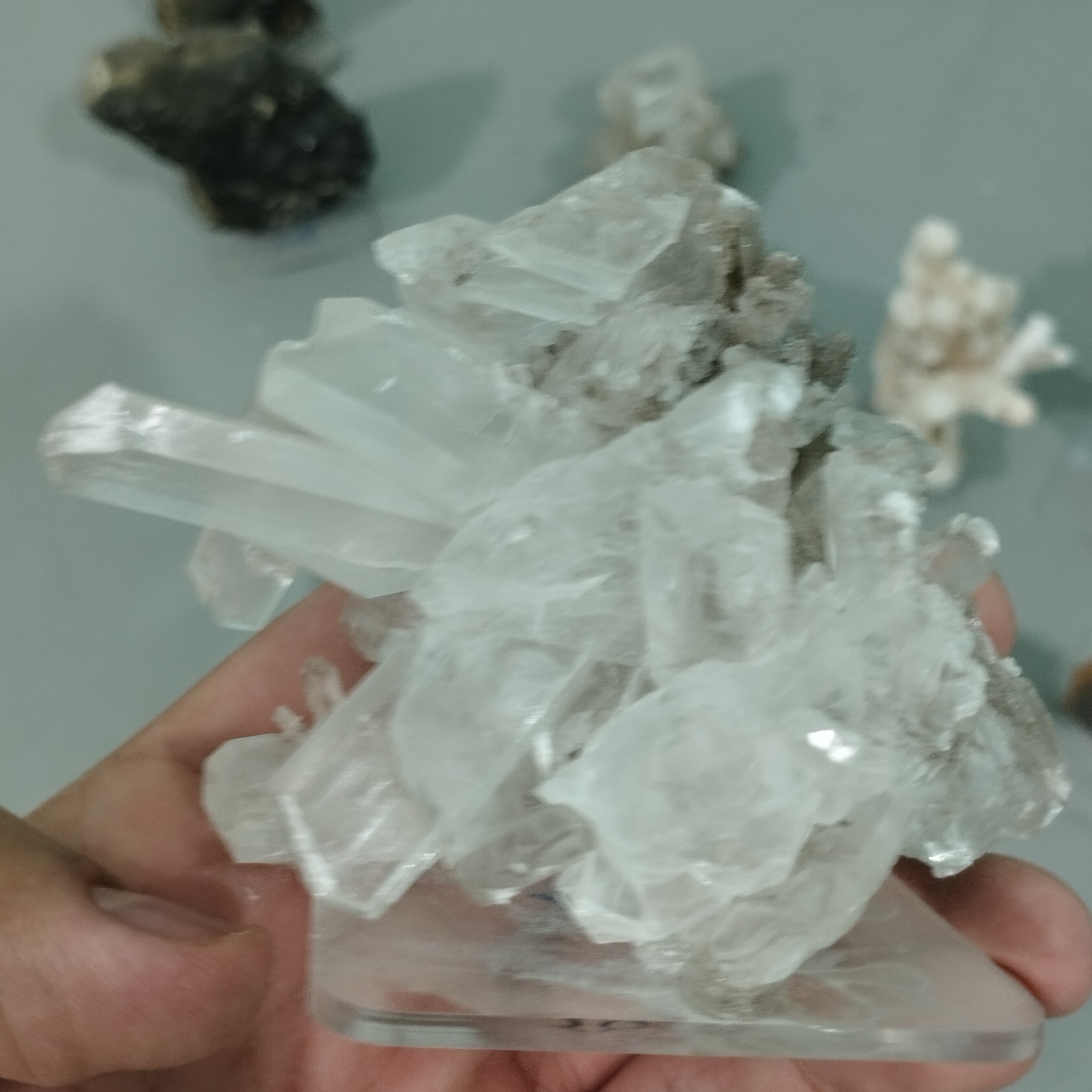 کلکسیونی ژیپس قد 8سانتیمتر پهنا 8سانتیمتر  پایه دار 