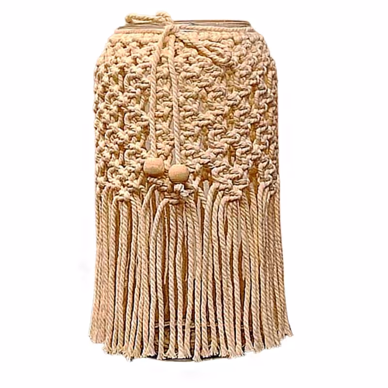 جاشمعی دستبافت مکرومه، جلوگیری از خاموشی شمع با وزش باد، ویژه مجالس در فضای باز