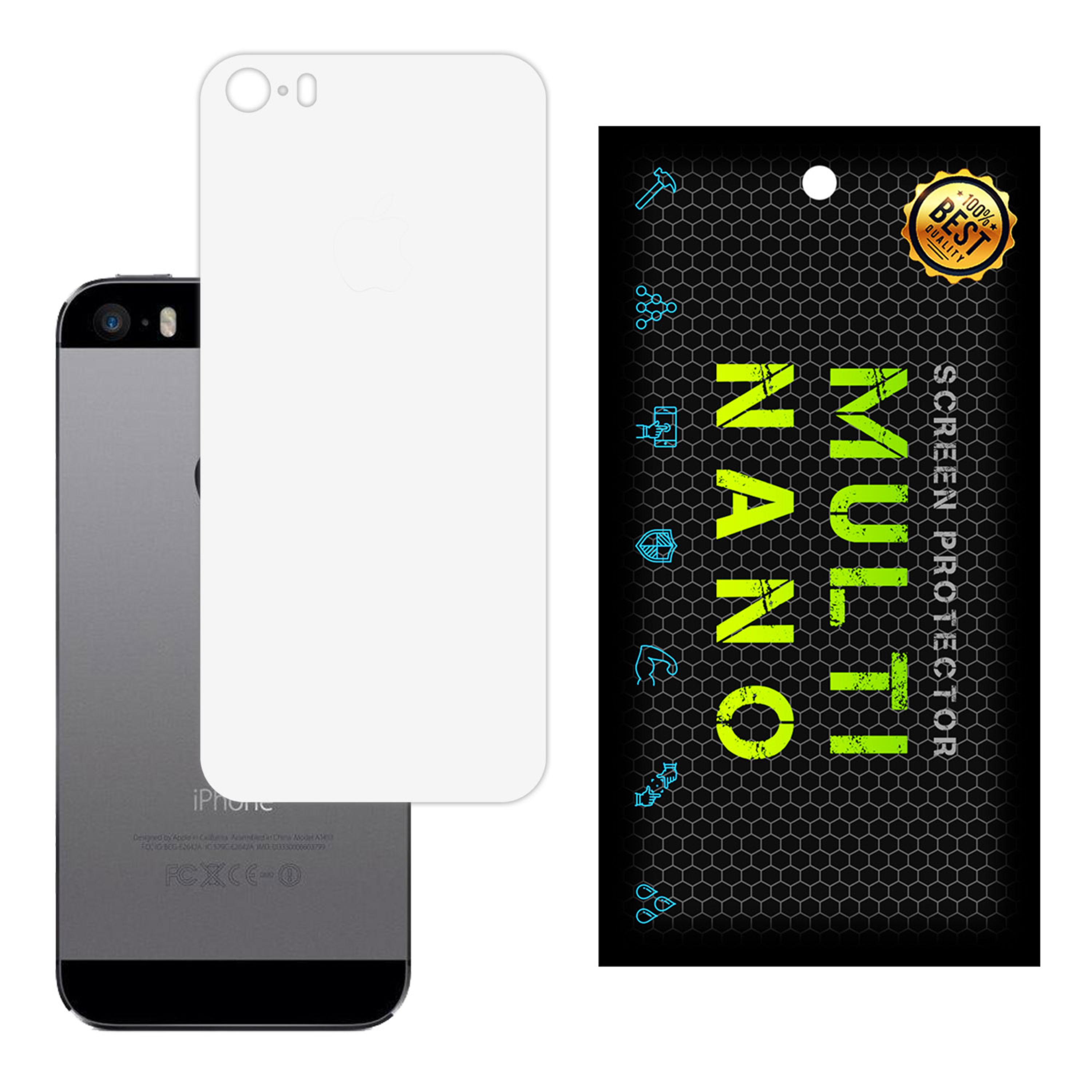 برچسب پوششی MultiNano مدل X-F1M-White برای پشت موبایل اپل iPhone 5S - SE