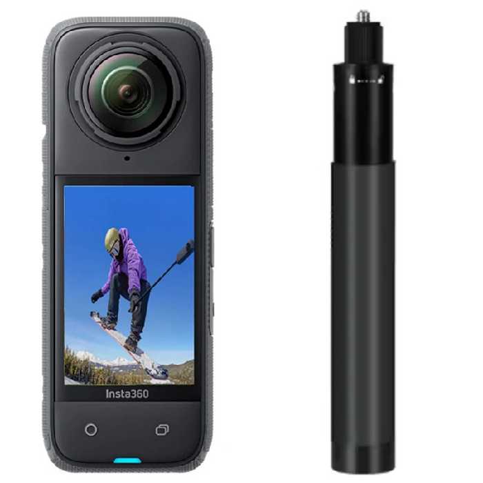 دوربین فیلم برداری ورزشی اینستا 360 مدل X4 به همراه مونوپاد 70 سانتیمتری - کالاوما