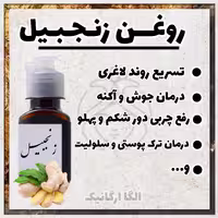 روغن زنجبیل خالص اُلگا (تقویت مفاصل، رفع درد مفاصل، تقویت پوست، افزایش جریان خون در پوست) 