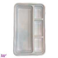 ظرف یکبار مصرف چهارخانه گیاهی آملون کد 39/11072 بسته ۶ عددی