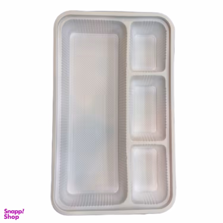 ظرف یکبار مصرف چهارخانه گیاهی آملون کد 39/11072 بسته ۶ عددی