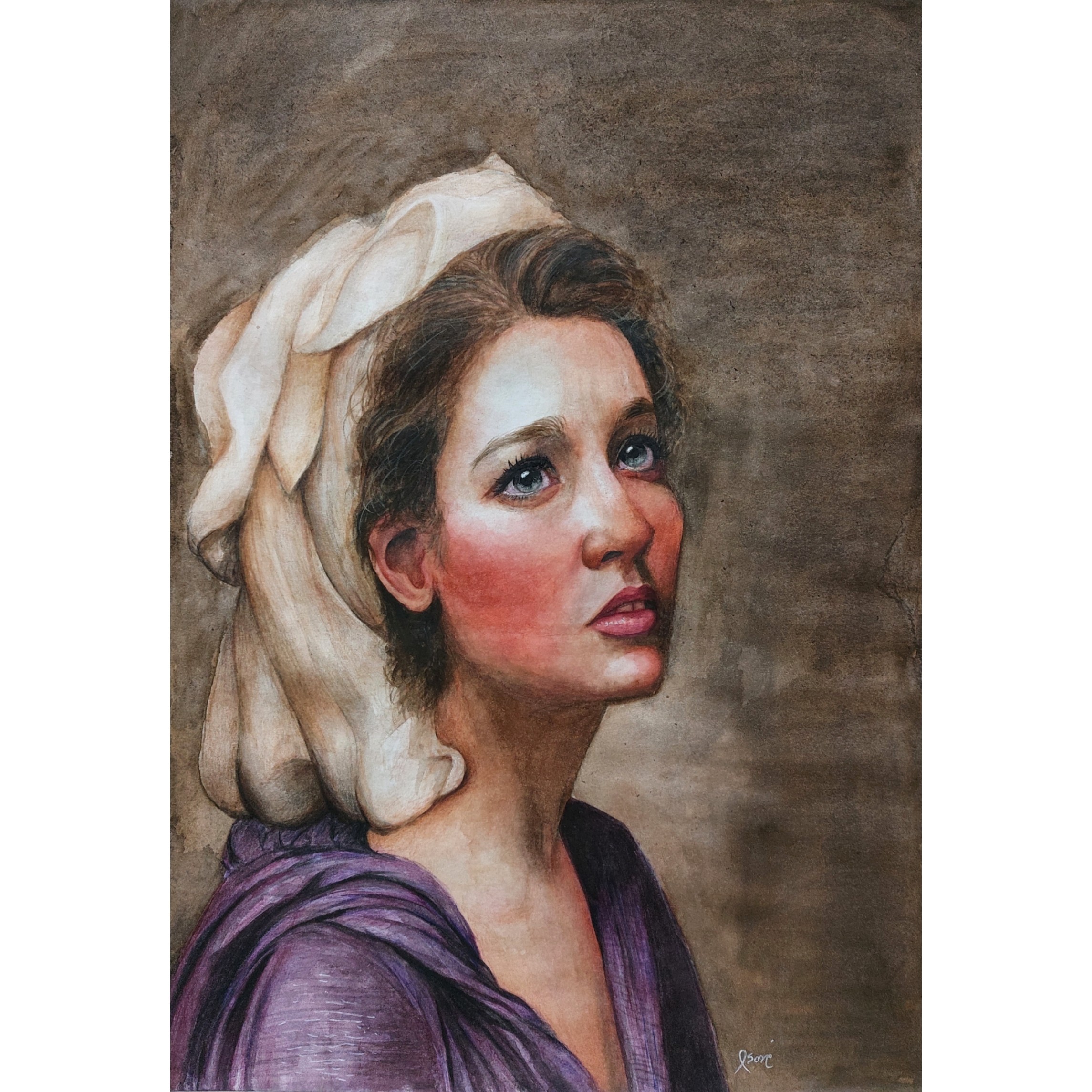 تابلو نقاشی آبرنگ طرح کنیز