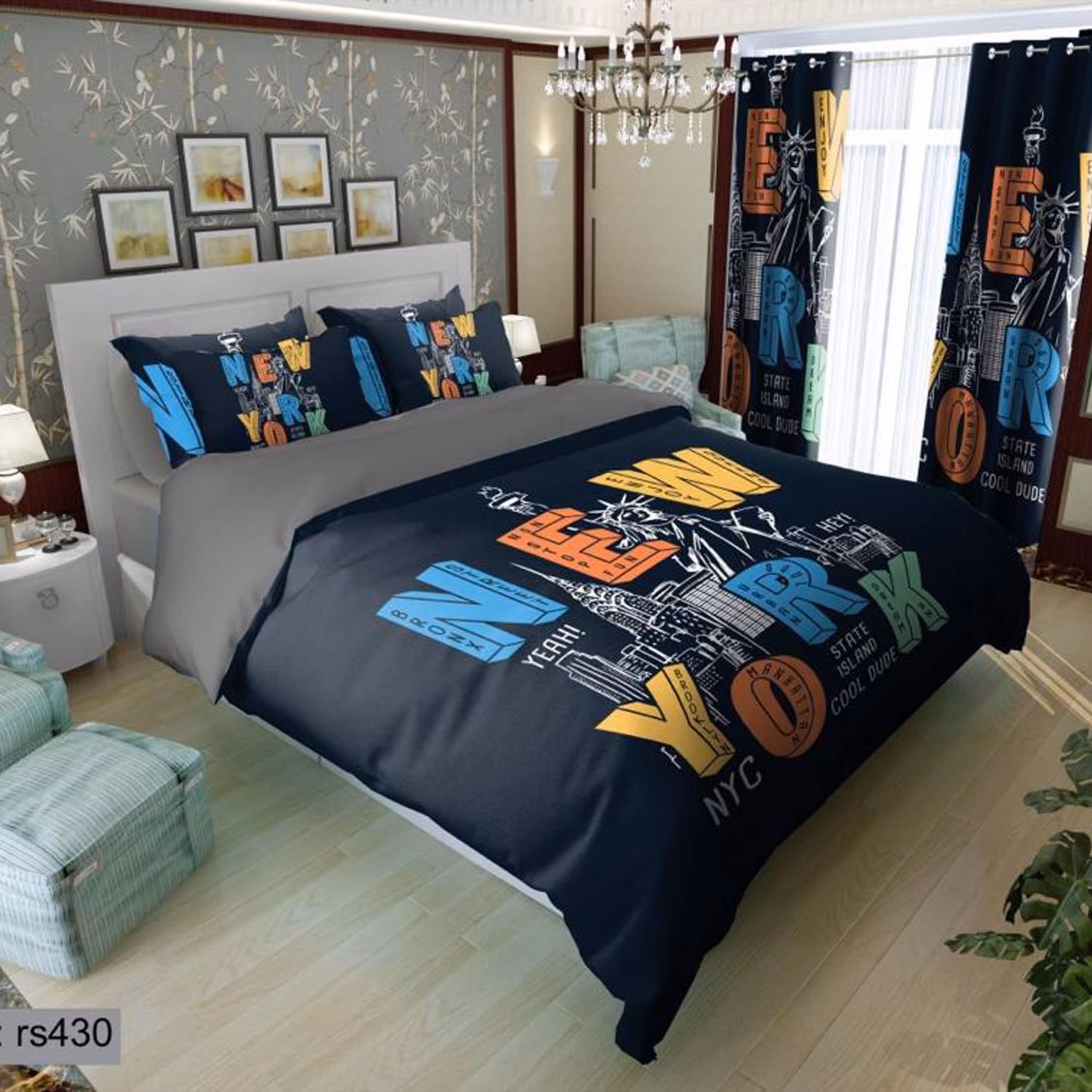 سرویس روتختی 1 نفره تنسل چاپی برندترک لند (Turk Land)  کد rs 430