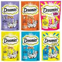 تشویقی دریمیز گربه 60 گرمی Dreamies در طعم گوشت، اردک، بوقلمون، پنیر و ماهی