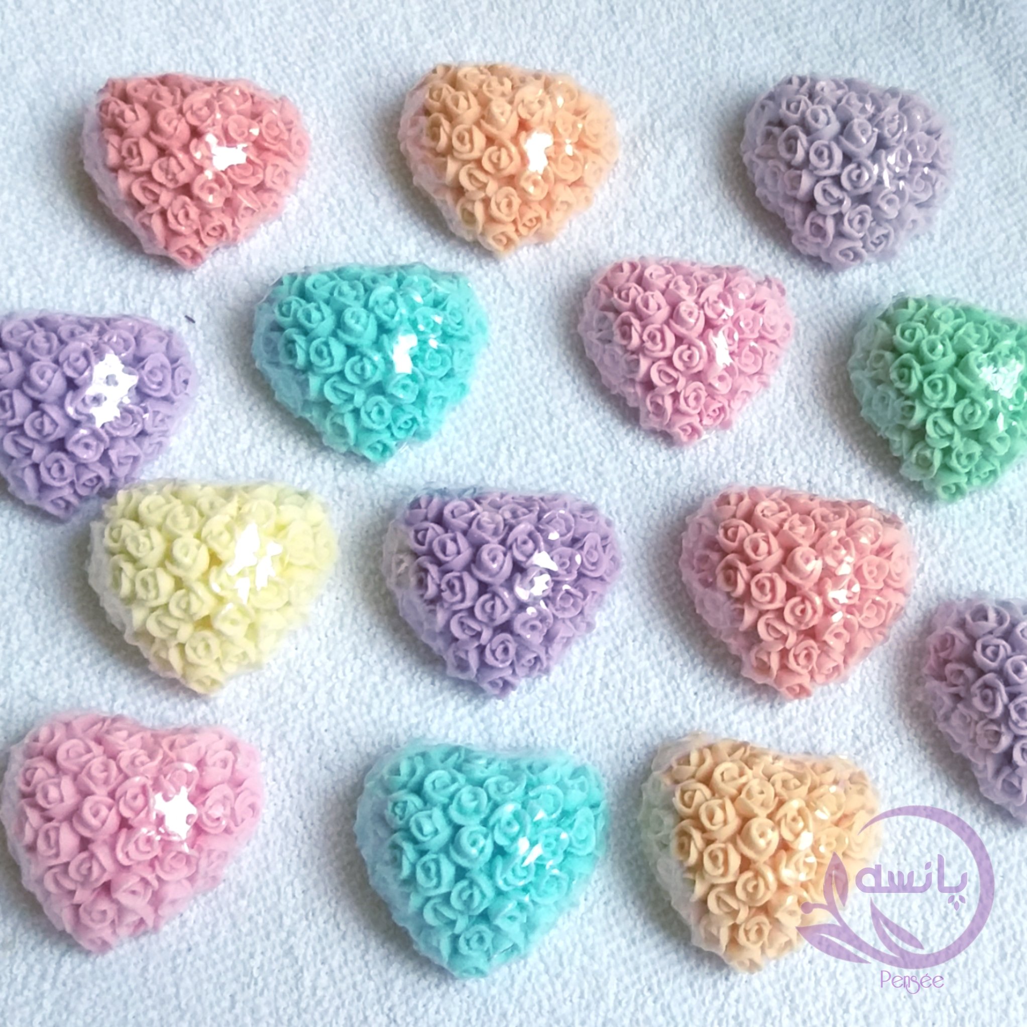 صابون فانتزی معطر طرح قلب گل گلی . قایل سفارش در رنگ های متنوع