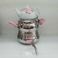 کتری و قوری  تمام استیل با کف سه لایه چدن  با دسته های باکلیت