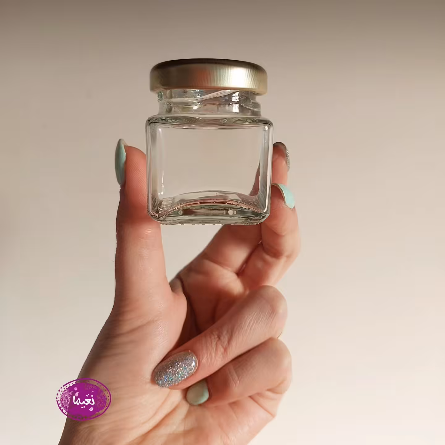 شیشه کوچک گیفت مربعی 5 سانتی ، 10 عددی