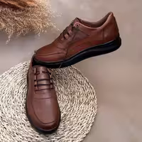 کفش مردانه چرم طبیعی اصل مناسب روزمره مدل باسل رنگ قهوه ای سایز 40 تا45