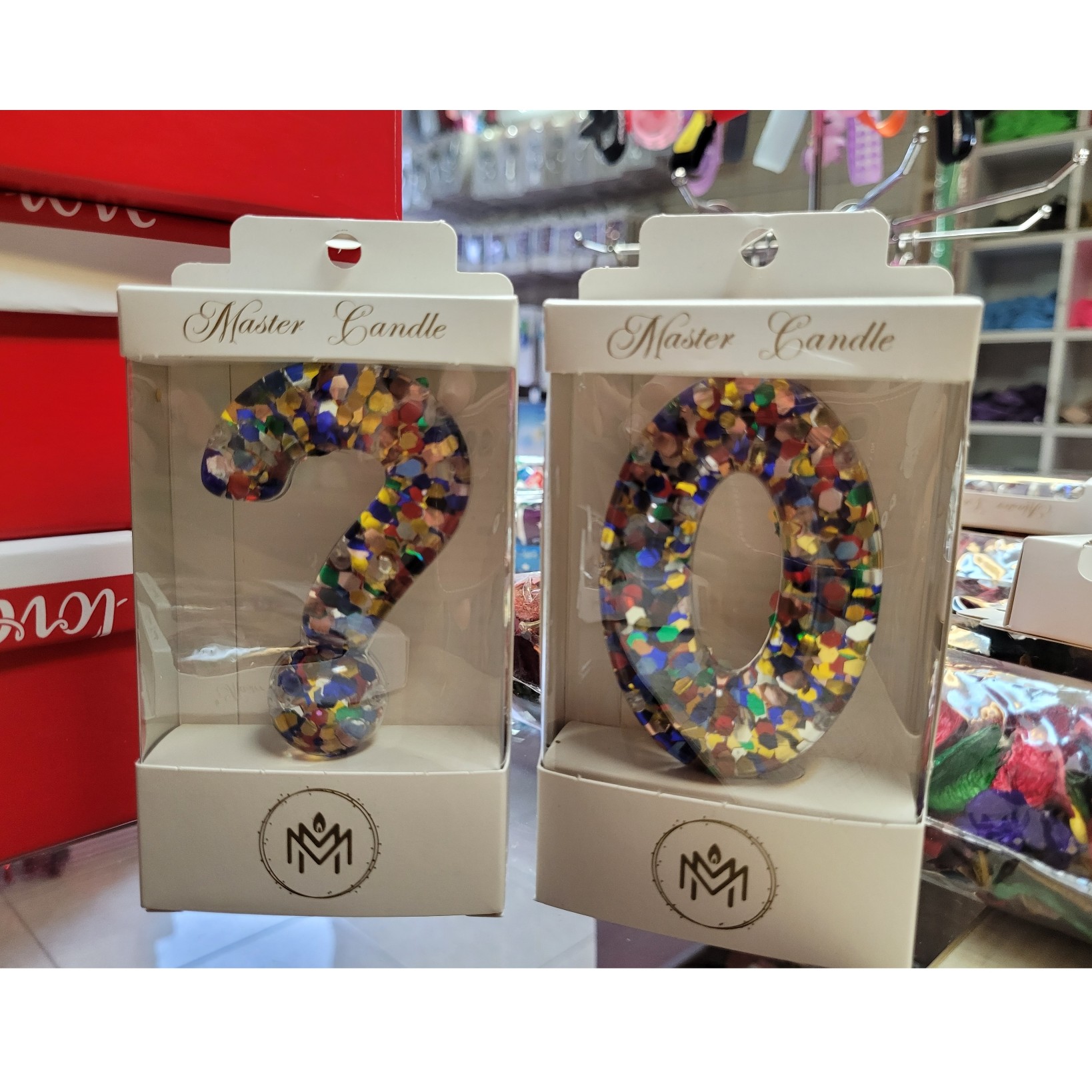 شمع عددی طرح پولکی جنس پلاستیک ضخیم به همراه شمع مدادی کوچک