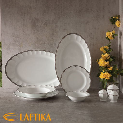 سرویس ایساتیس پلاتینی نئوکلاسیک چینی زرین 6 نفره 29 پارچه