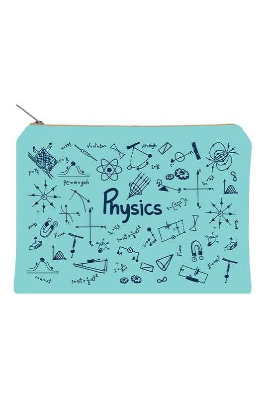 زیپ کیف سایز A5 Physics آبی روشن دات نوت
