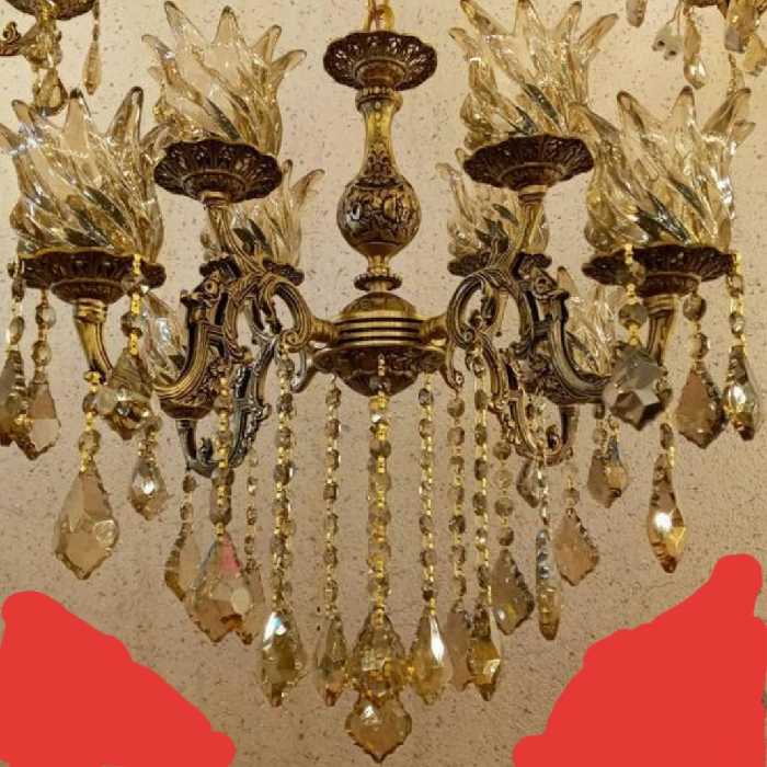 لوستر   برنجی . 8 شعله برنجی  . 4 شاخه   