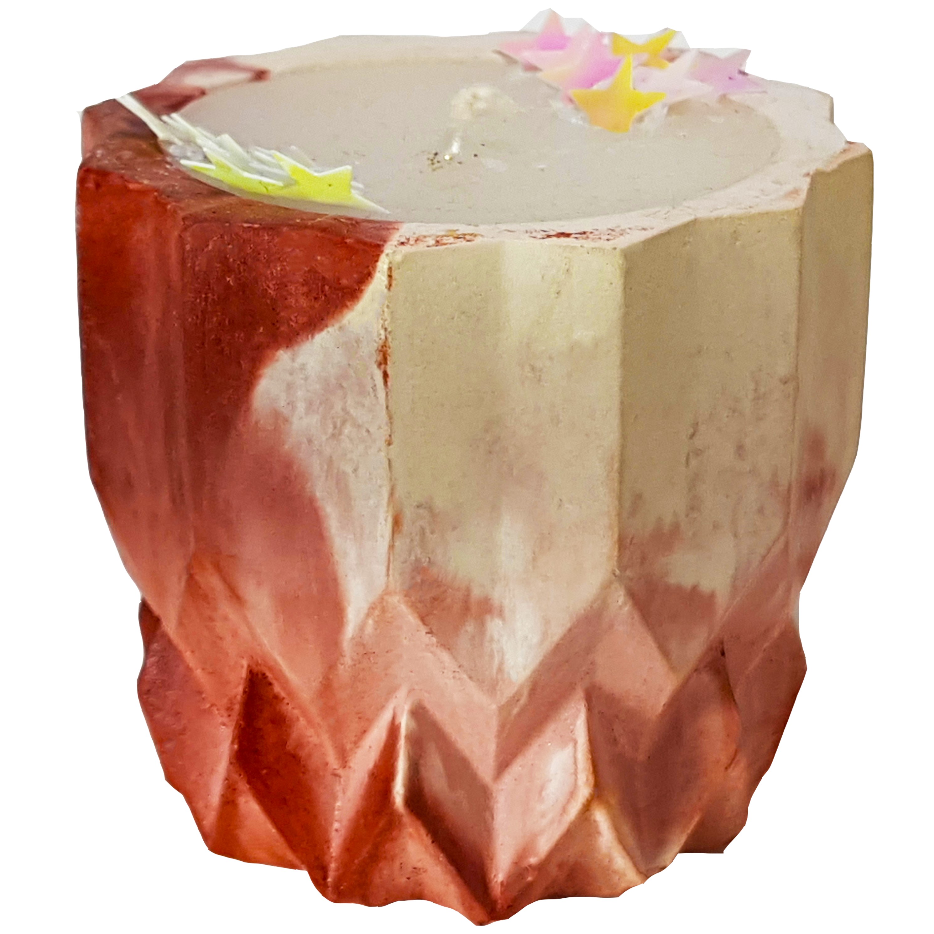 شمع  تزئینی سایز متوسط رنگارنگ-رنگ قهوه ای