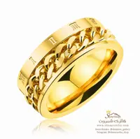 انگشتر مردانه مدل لاتین گلد زنجیردار گالری شمرون کد  RNG607G0 