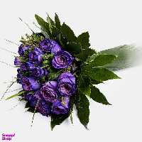 دسته گل طبیعی رز رنگ بنفش ۲۰ شاخه