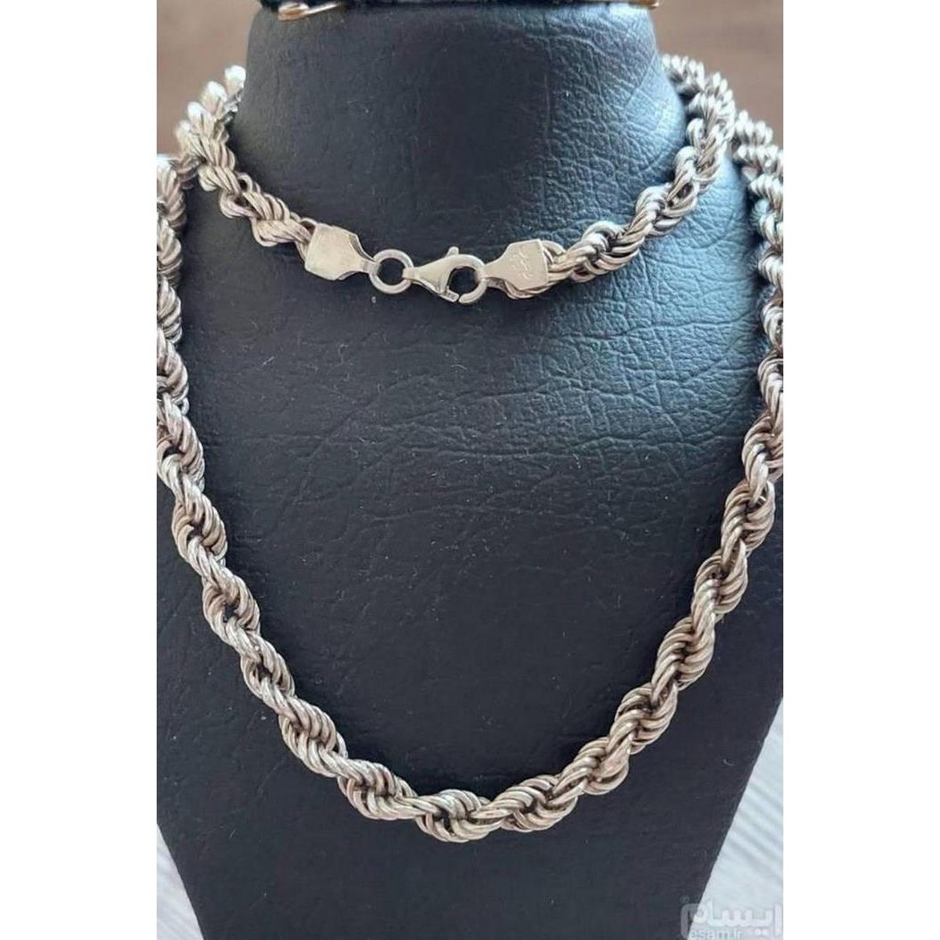 گردنبند(زنجیر )نقره ترک 50سانتی به حالت باز(کار ترک)