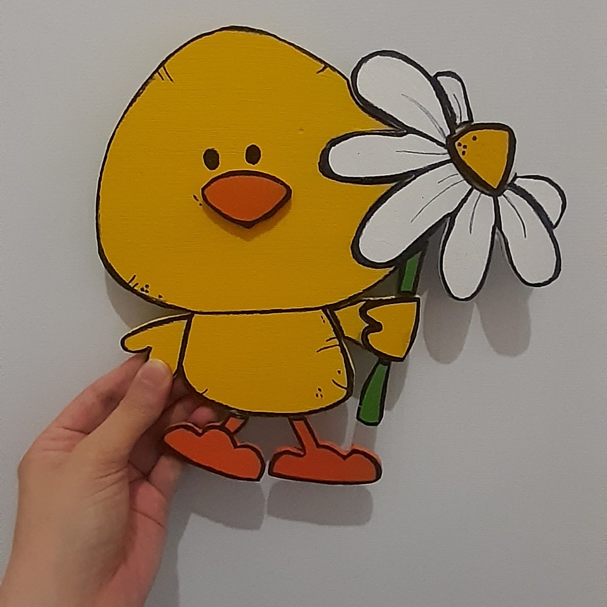 تابلو چوبی طرح جوجه،قابل سفارش بصورت استیکر،سایز حدود a5