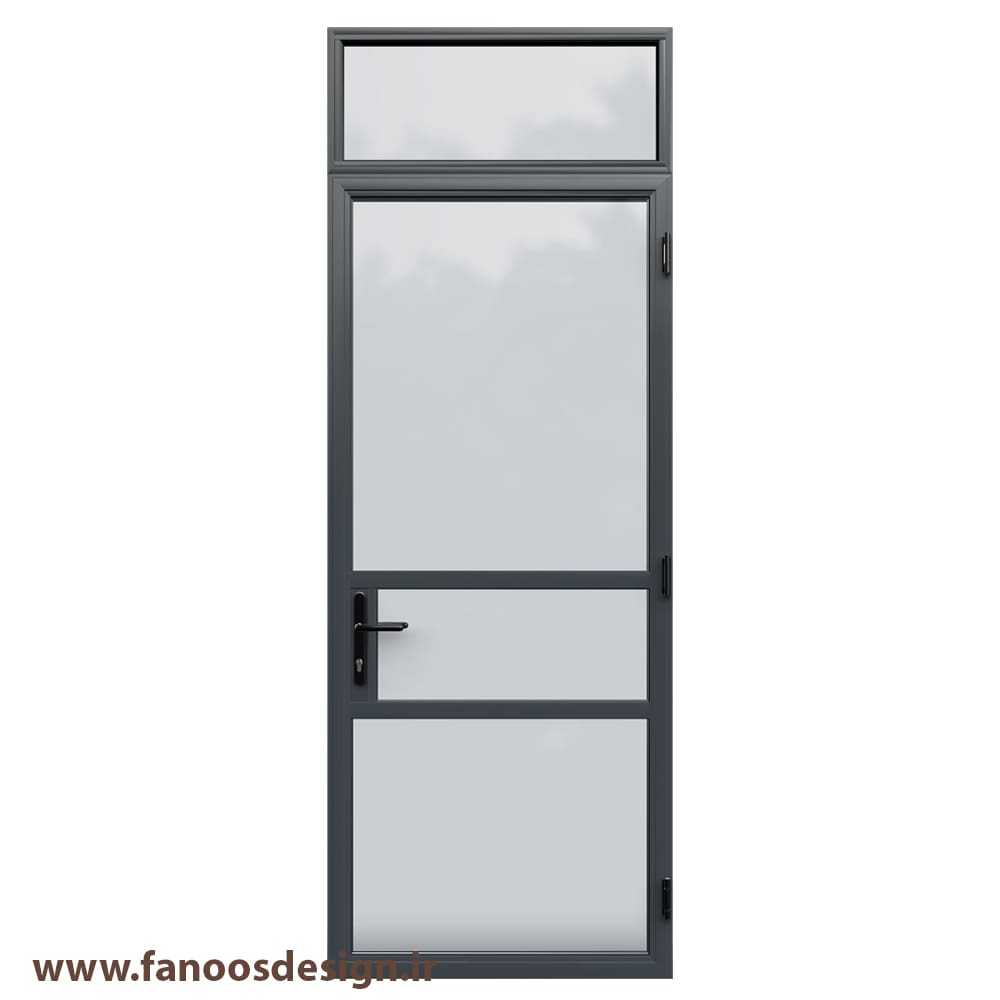 در آهنی شیشه خور تک لنگه با کتیبه کد 30700