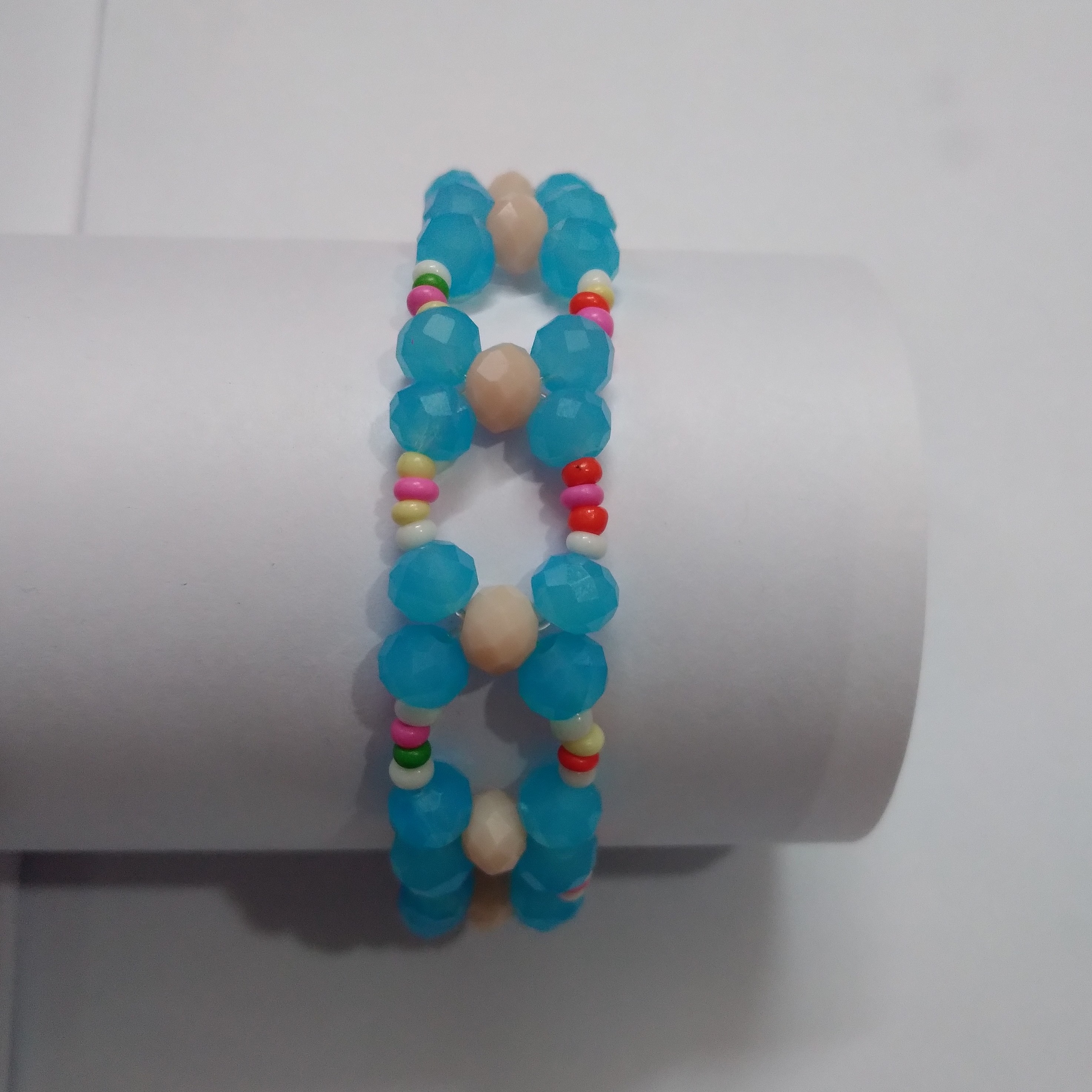 دستبند کشیِ کریستالی آبی، زنجیر دار . مدل جدید .