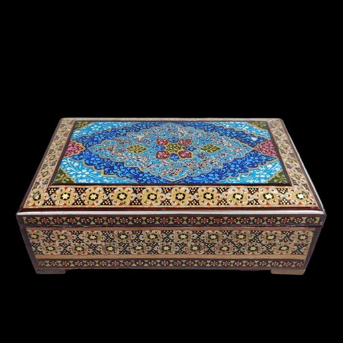 جعبه جواهرات خاتم کاری طرح تذهیب کد 04