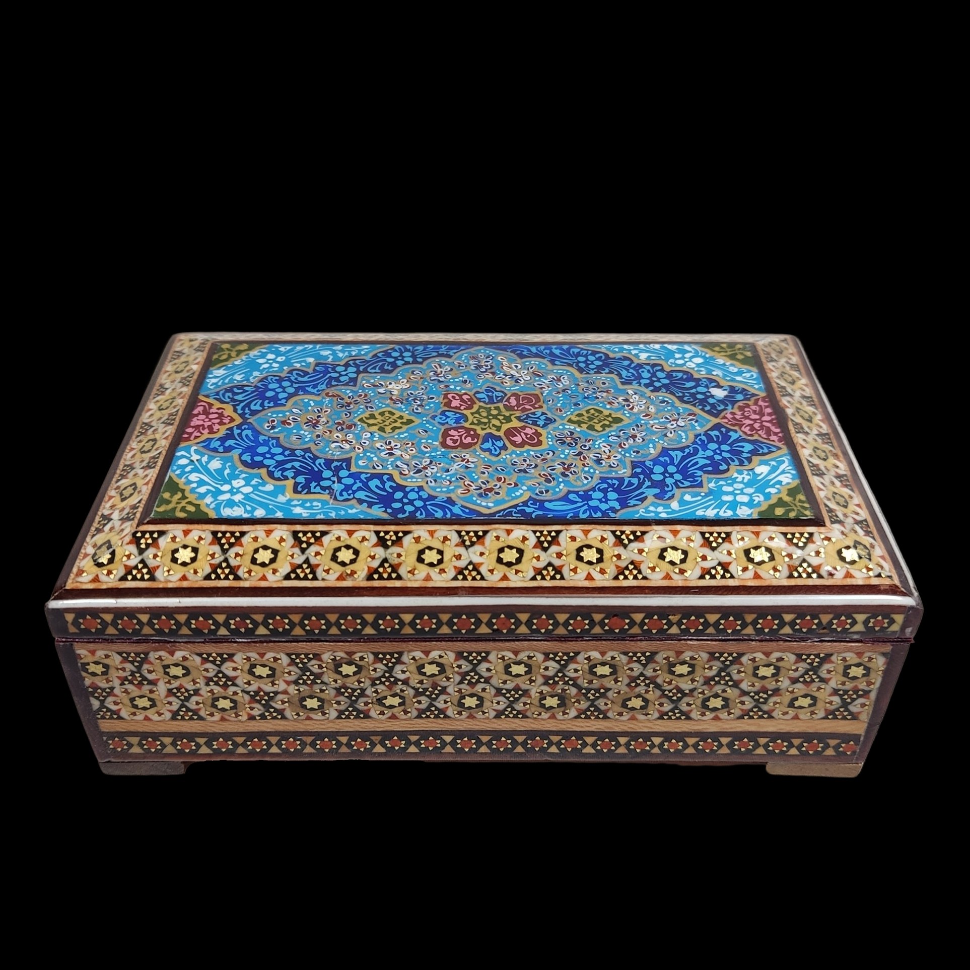 جعبه جواهرات خاتم کاری طرح تذهیب کد 04