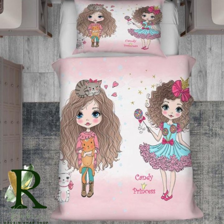 روتختی یک نفره سه بعدی ترک طرح candy princess
