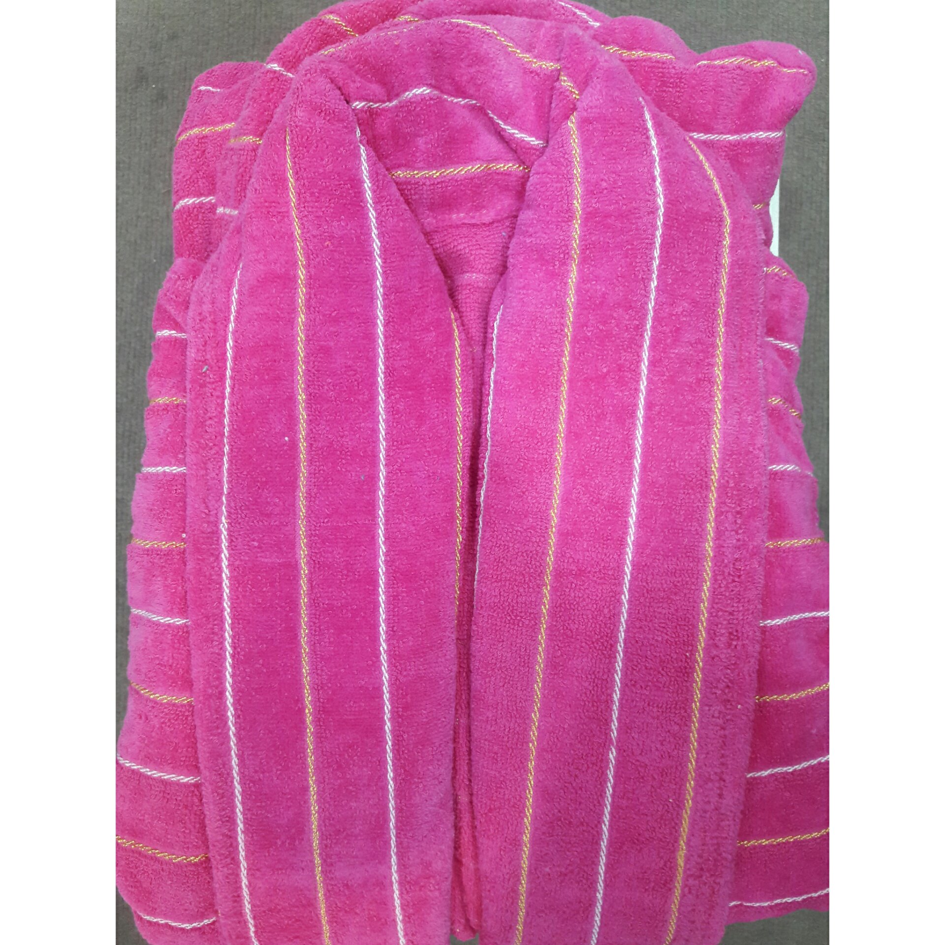 حوله پالتویی راه راه سایز 125 رنگ صورتی