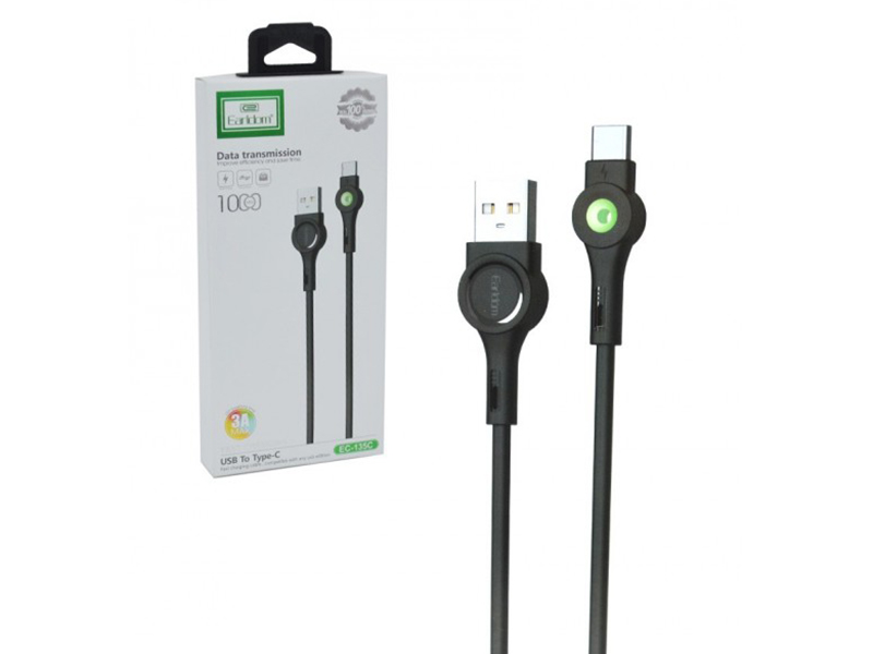 کابل شارژ سریع یو اس بی به تایپ سی 3 آمپر یک متری  ارلدام EARLDOM EC-135C Fast Charging Cable