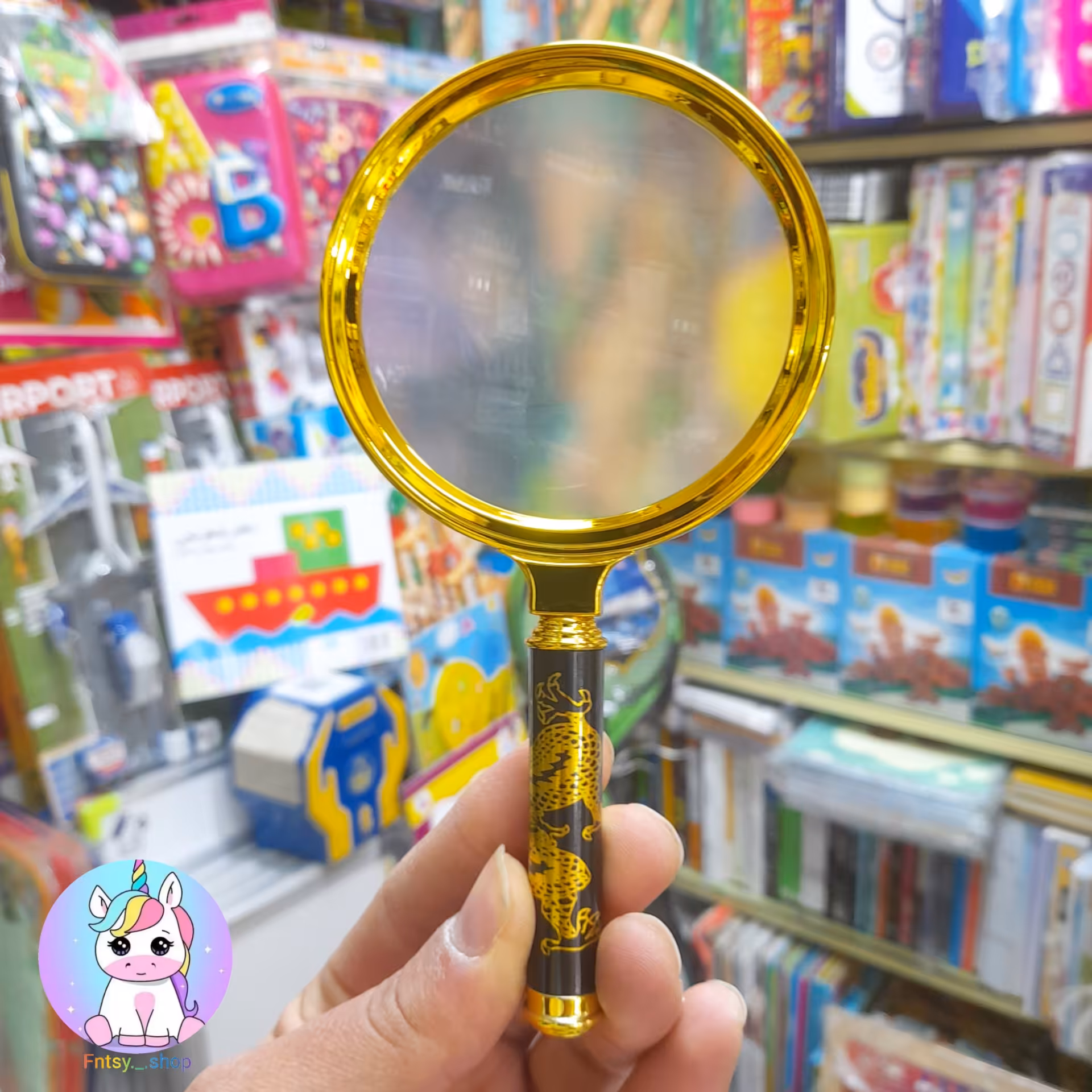 ذره بین قاب طلایی سایز کوچک