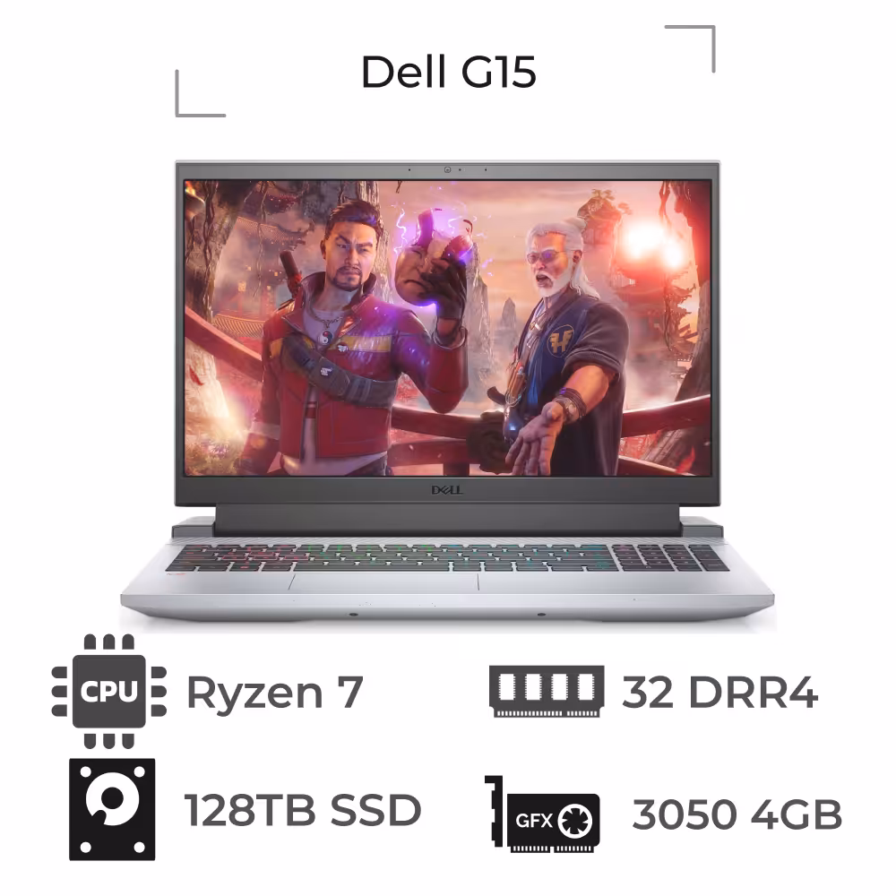 لپ تاپ 15.6 اینچی دل مدل Dell G15 5515 -AMD Ryzen 7-5800H