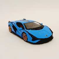 ماکت ماشین Lamborghini Sian برند Chezhi رنگ آبی  مقیاس 1:24 طول 21 سانتی متر