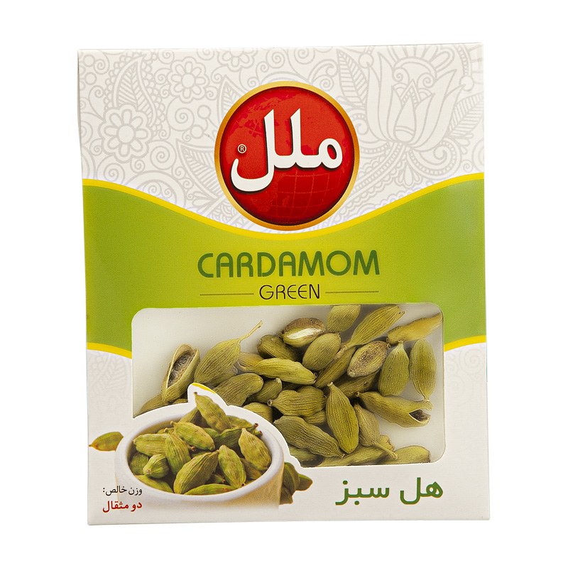 هل سبز ملل - پاکت دو مثقالی - اکبر بنفش مرغوب ترین هل بازار