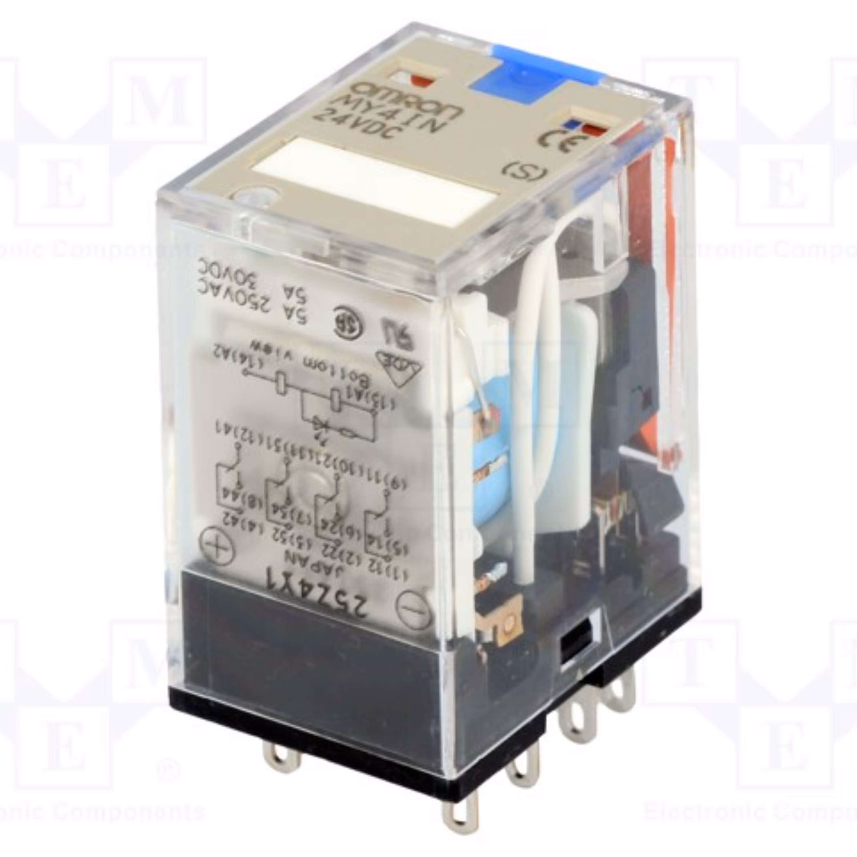 رله 14 پایه 220vac برند omron مدل my4 ساخت ژاپن