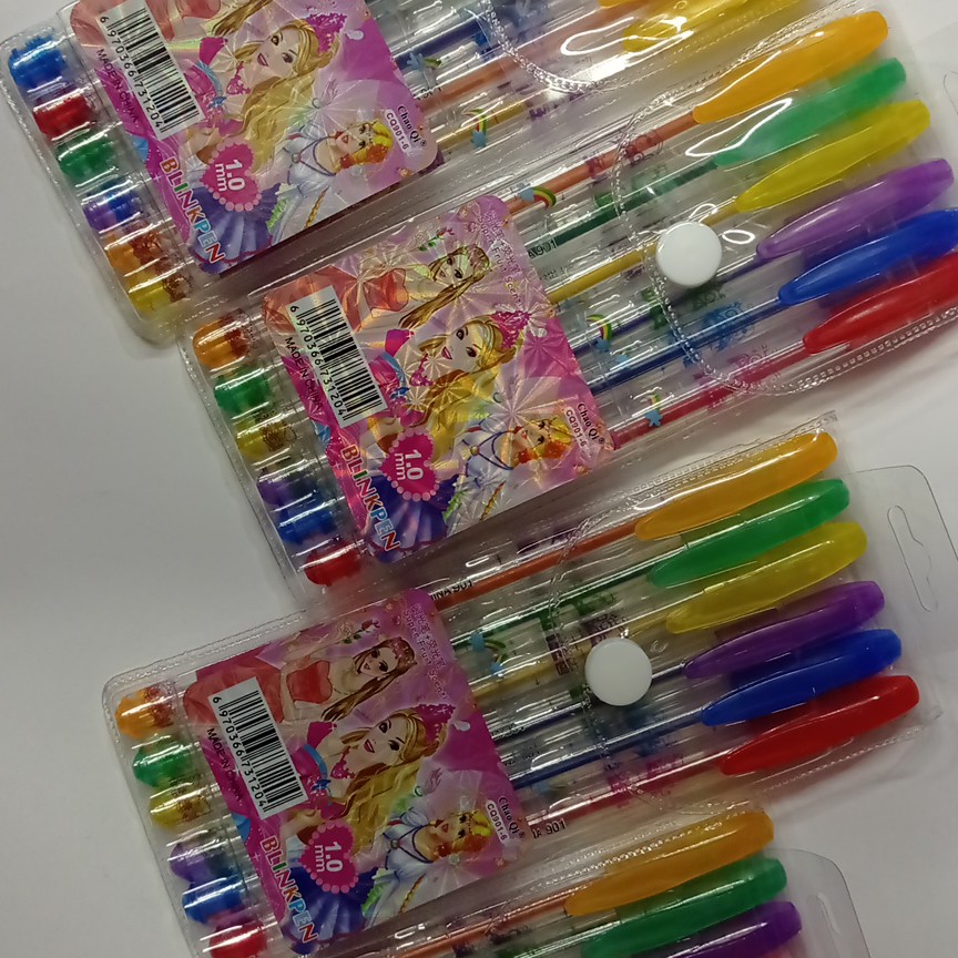 خودکار 6رنگ اکلیلی در بسته بندی