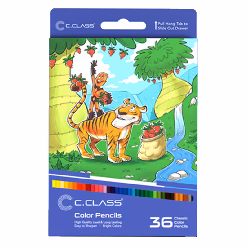 مداد رنگی 36 رنگ سی.کلاس طرح ببر کد 141636