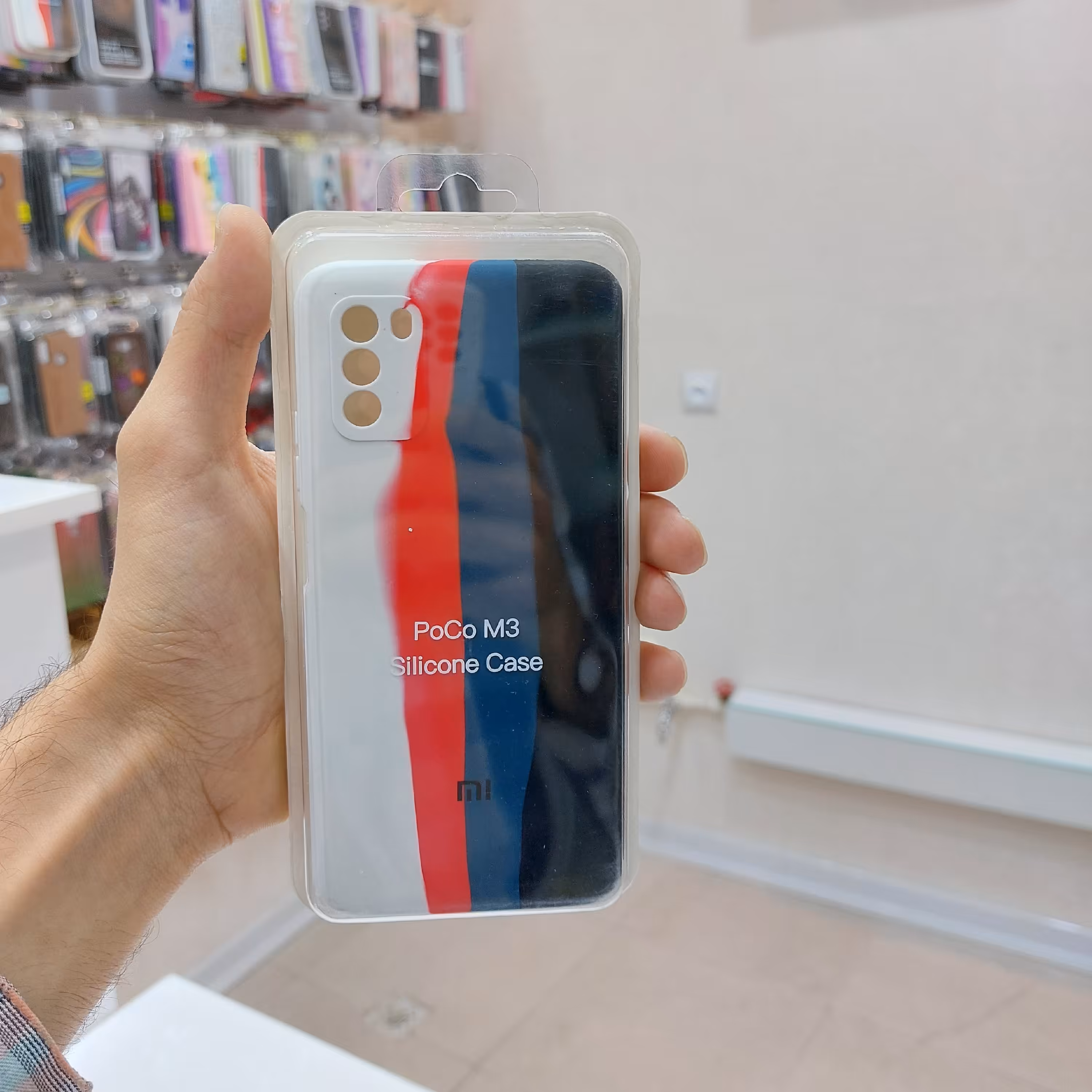 گارد و قاب سیلیکونی آبرنگی اورجینال پاک کنی طرح شماره 3 مناسب برای گوشی poco m3