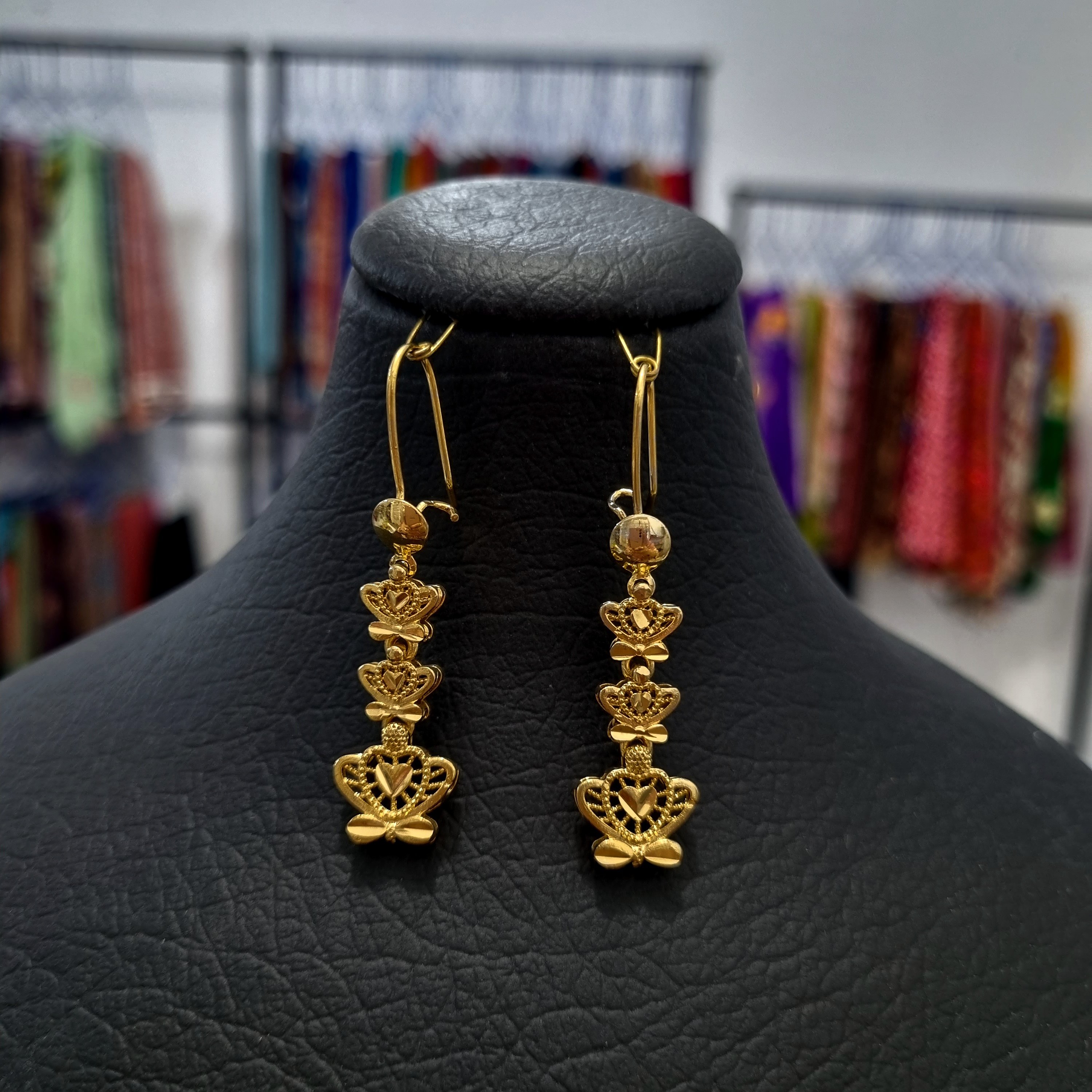 گوشواره رنگ ثابت طرح طلاکد53