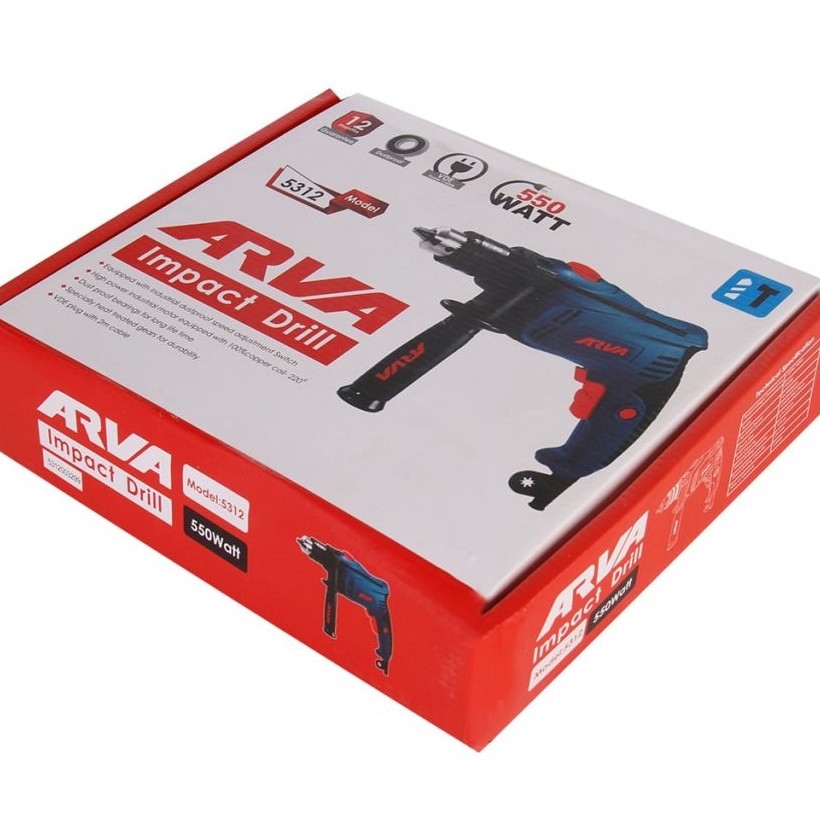 دریل چکشی 550 وات دیمر دار آروا مدل 5312