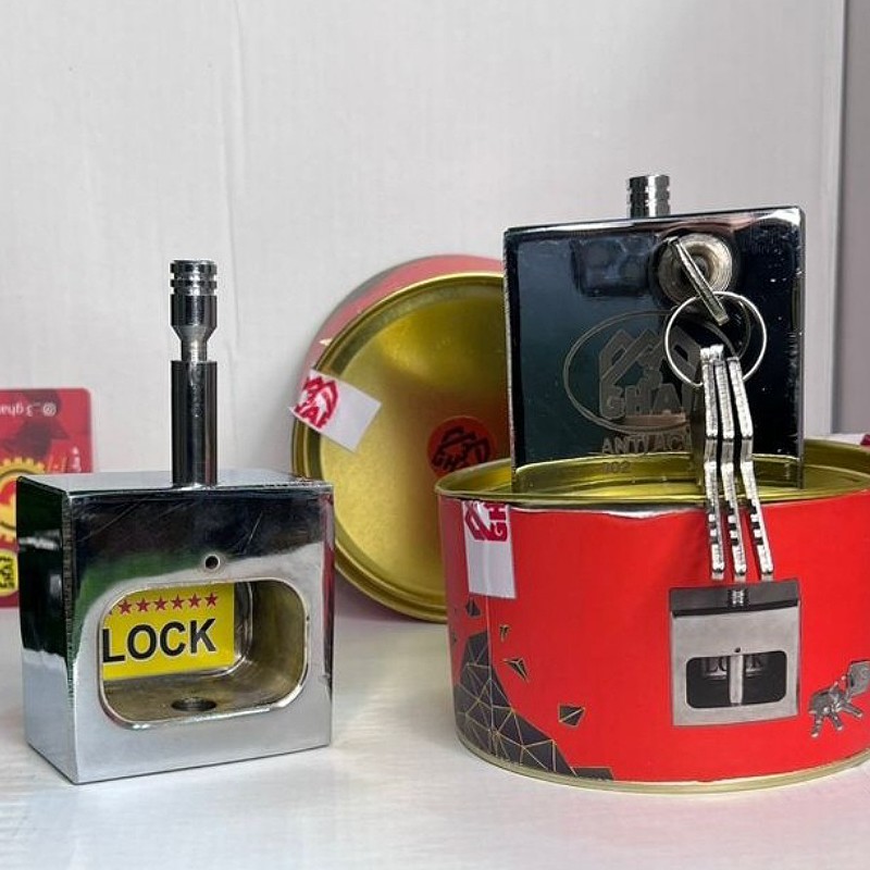 قفل پشت بسته تمام فولادی مغزی قفل سولکسی ضداسید ضدسرقت محصول شرکت سه قاف ضد برش وضد دیلم