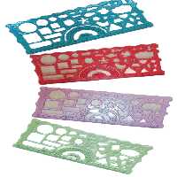 خط کش ژله ای (شابلون اشکال نقاله دار)20 سانت بسته 6 عددی