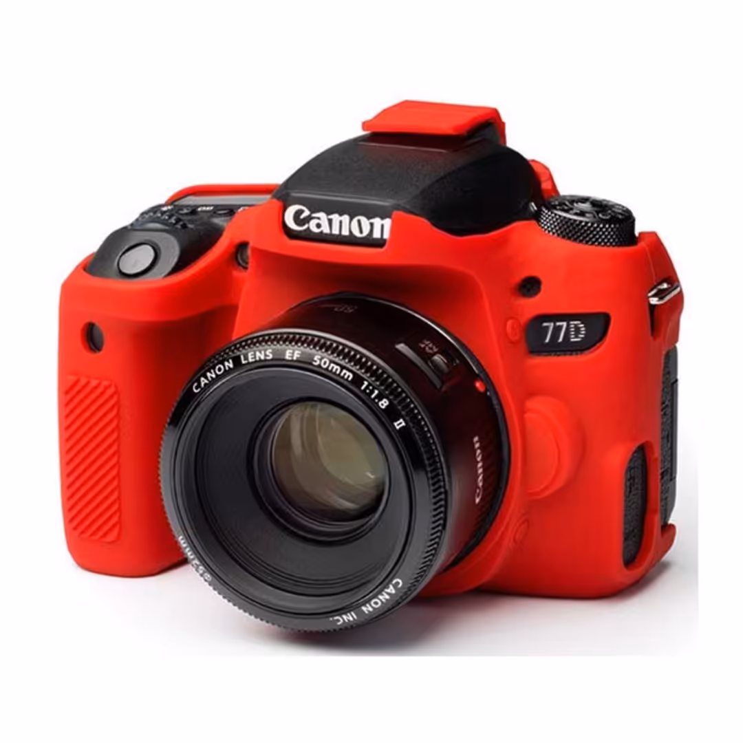 کاور دوربين ژله‌اي قرمز مشابه اصلی Canon 77d cover