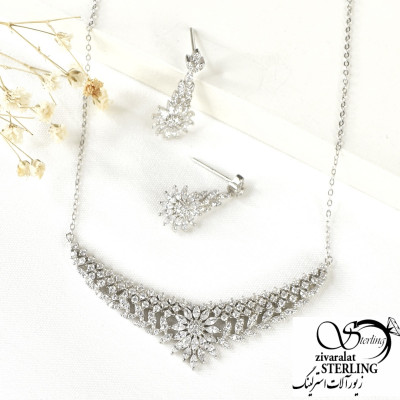 سرویس نقره گل خورشیدی عیار925 کد 8577