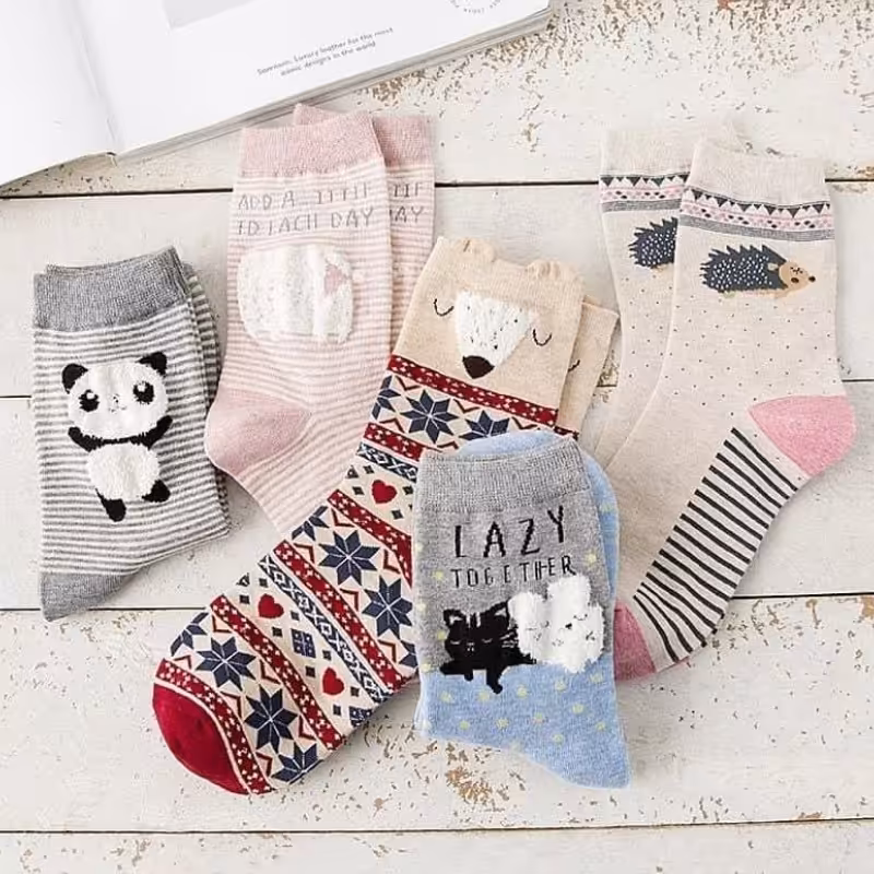 جوراب نخی وارداتی زنانه دخترانه 