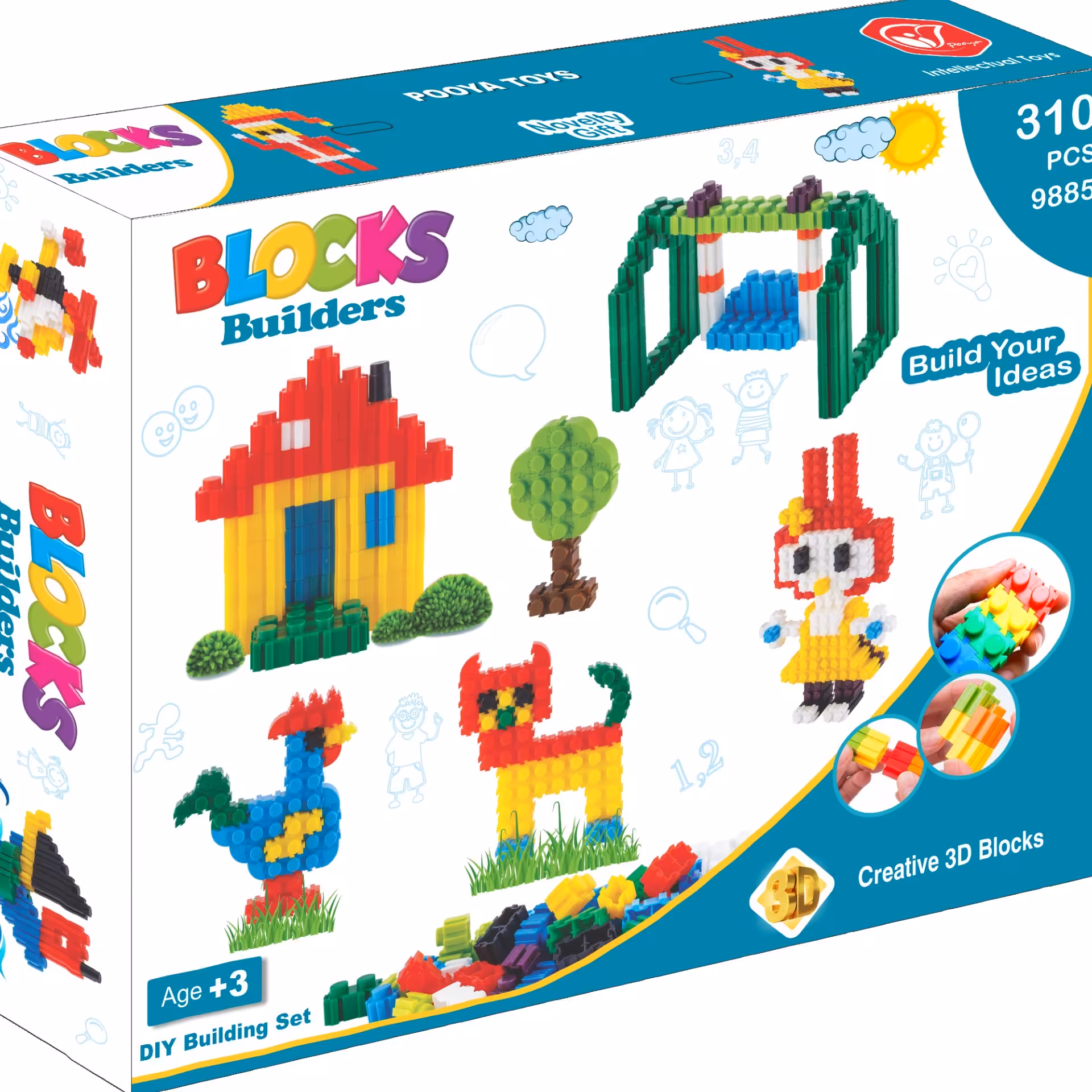 بازی فکری ساختنی لگو اسباب بازی پویا سازه طرح مزرعه حیوانات