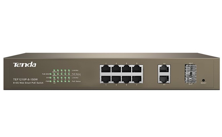 سوئیچ 8 پورت PoE تندا مدل تی ای اف 1210 پی 150 وات
