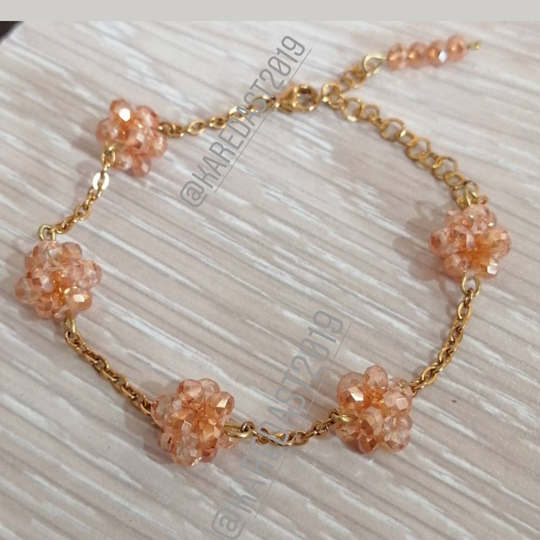 بدلیجات دستبند کریستالی طرح توپی دست ساز